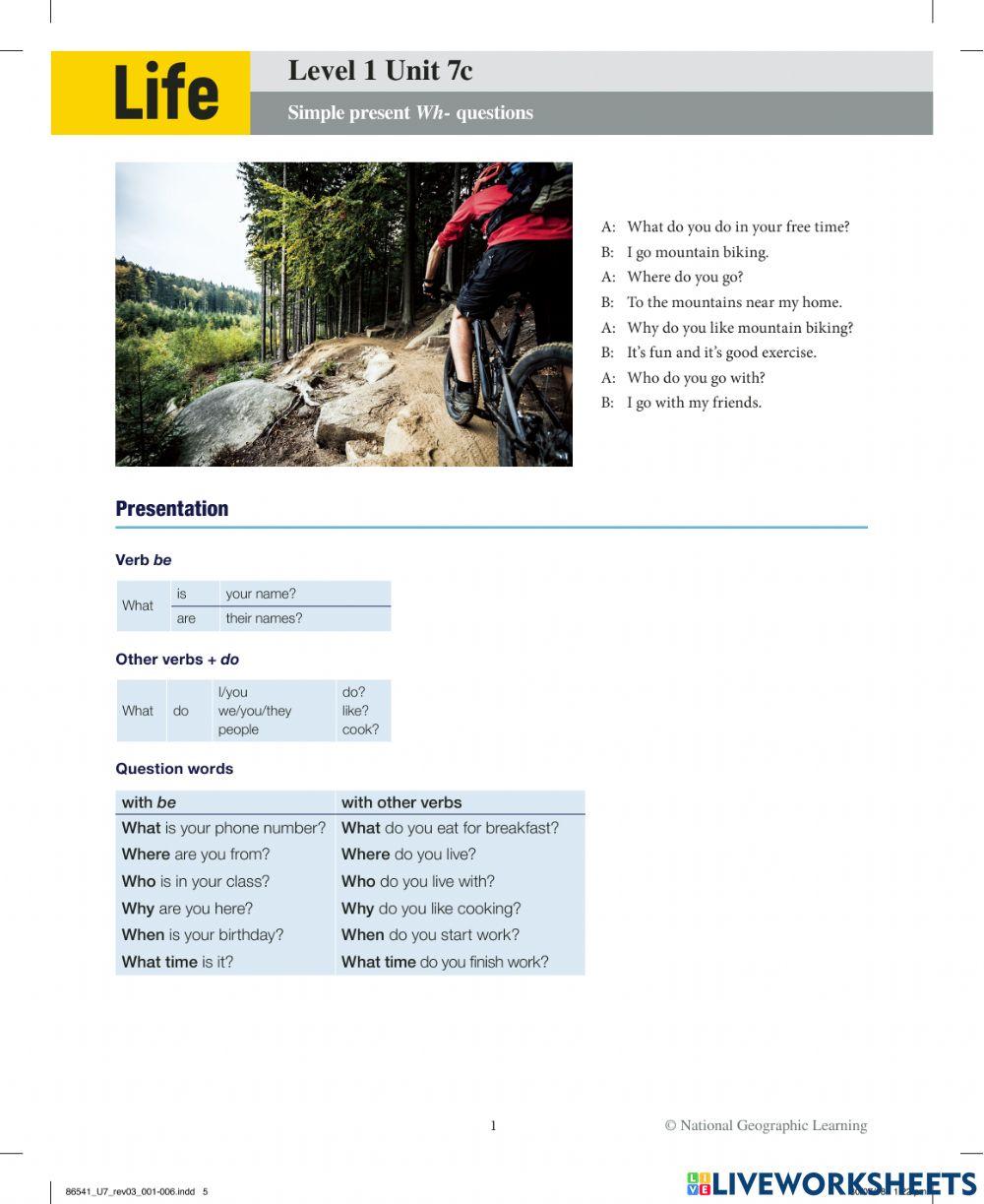 Wh questions and present simple