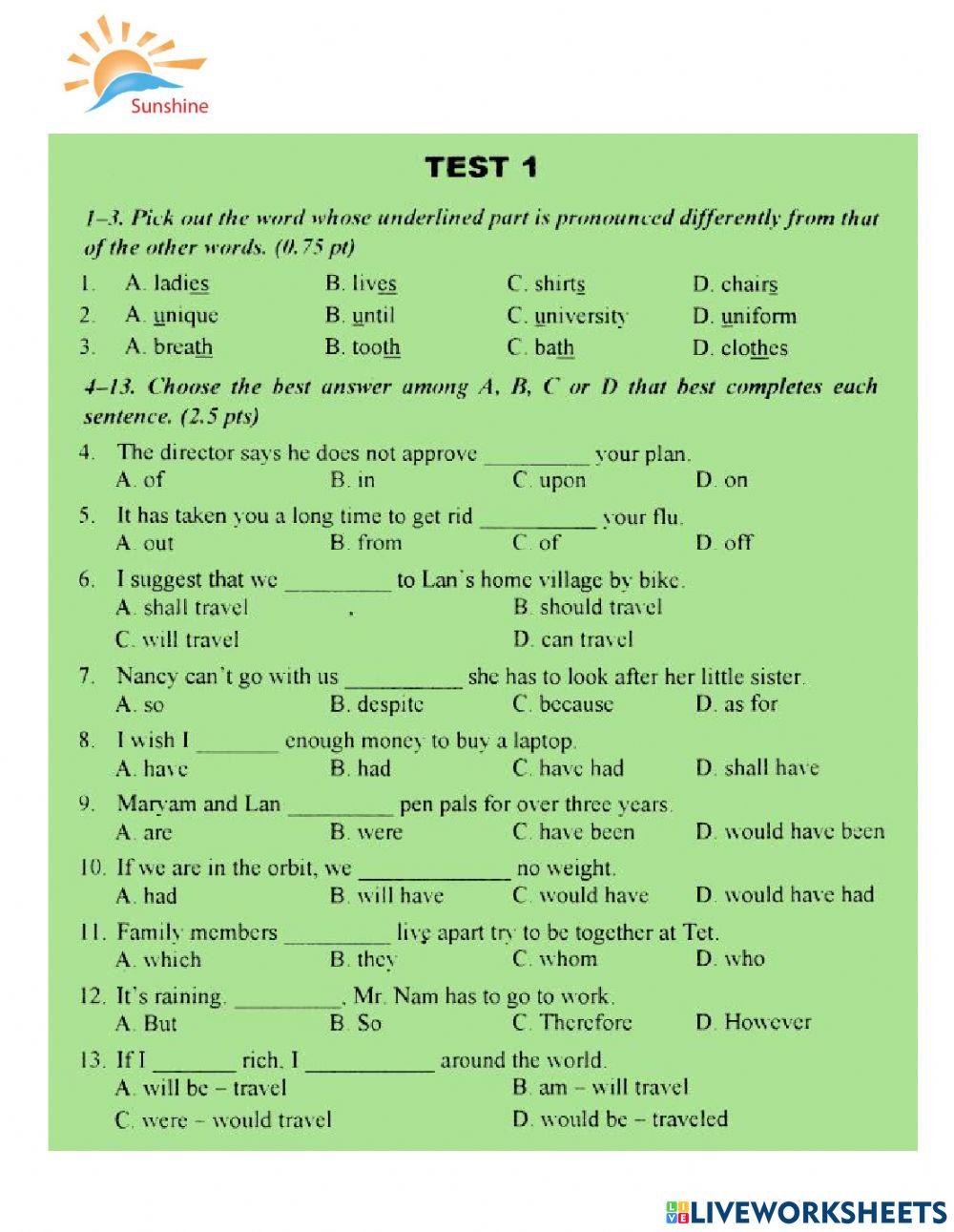 On 10 - Luu Hoang Tri - Test 1
