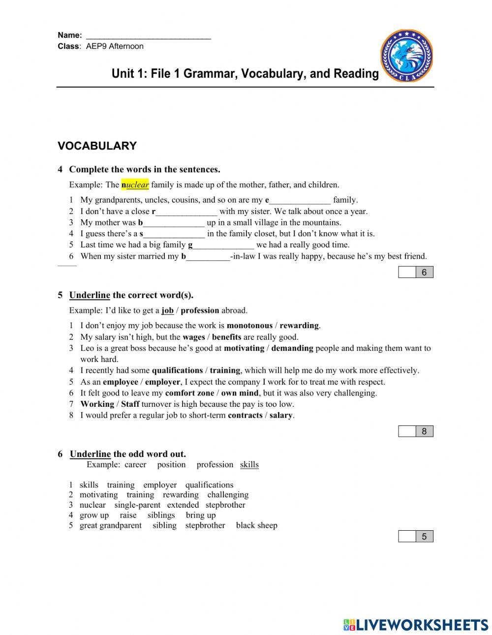 Mid-term Review Quiz Unit 1 & 2