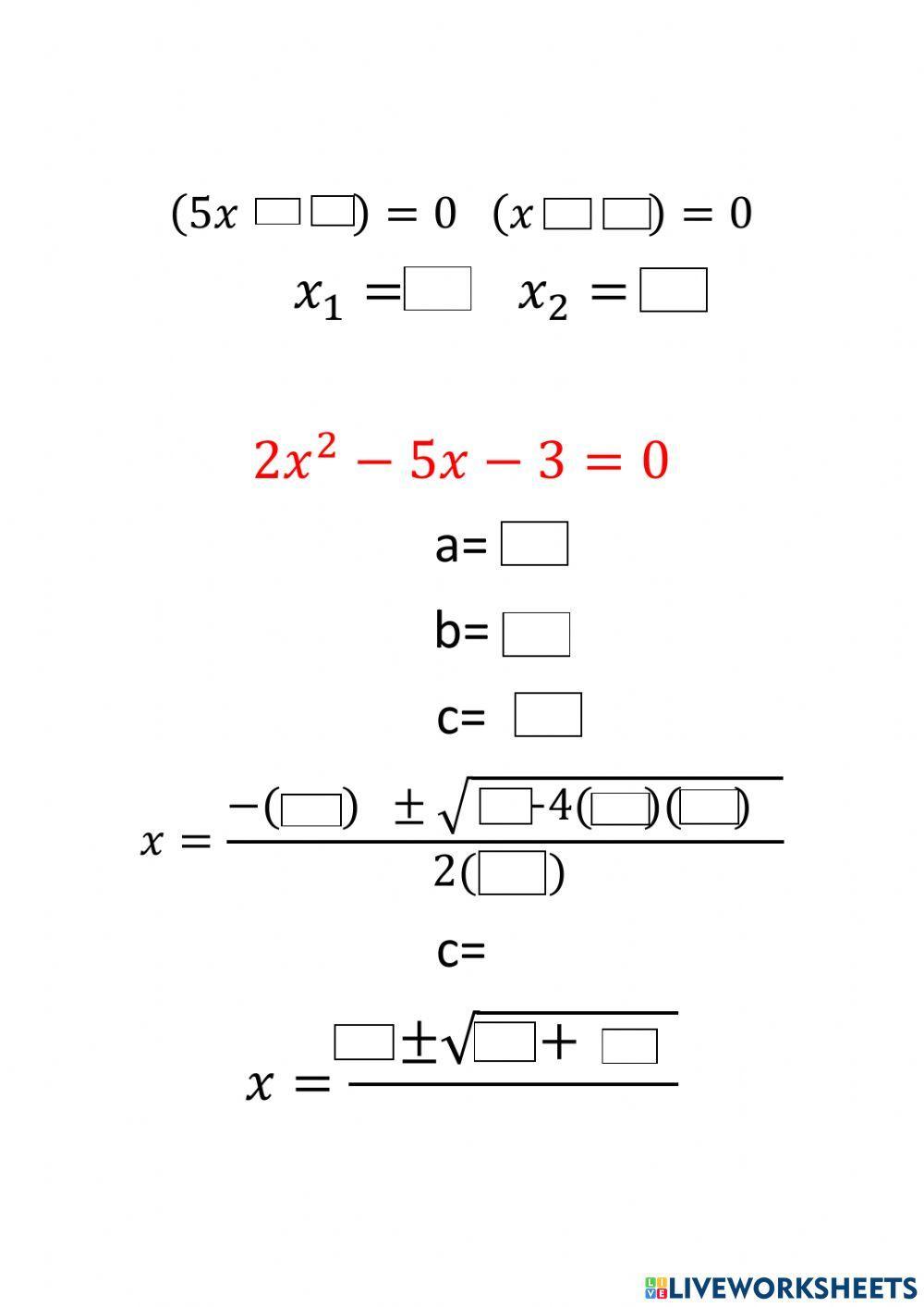 Ecuaciones de 2do grado