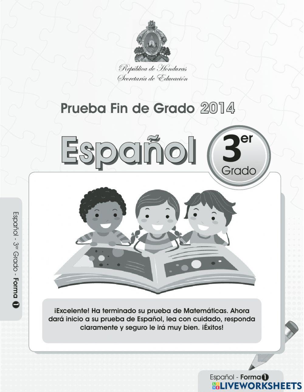 Prueba de fin de grado - Tercer grado Math