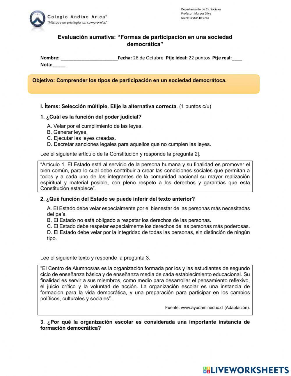 Formas de participación en una sociedad democrática