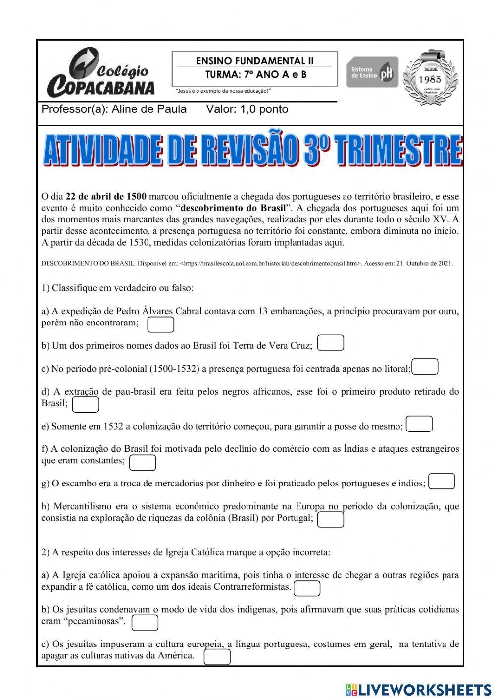 Revisão mensal 3 tri