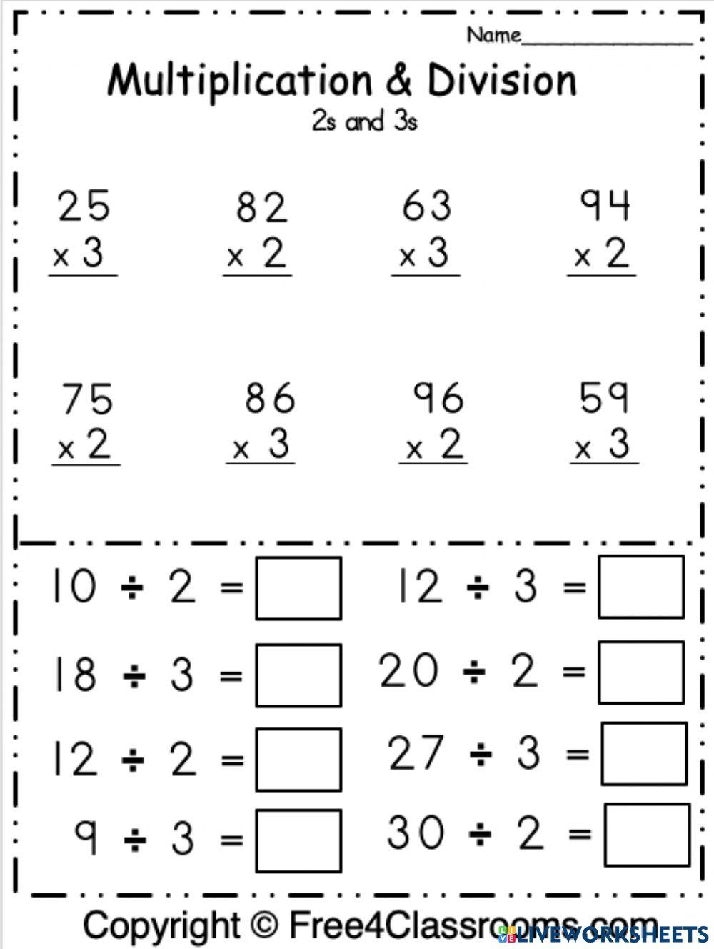 Multiplications and division