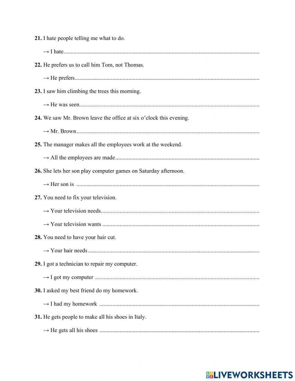 Exercises PASSIVOICE