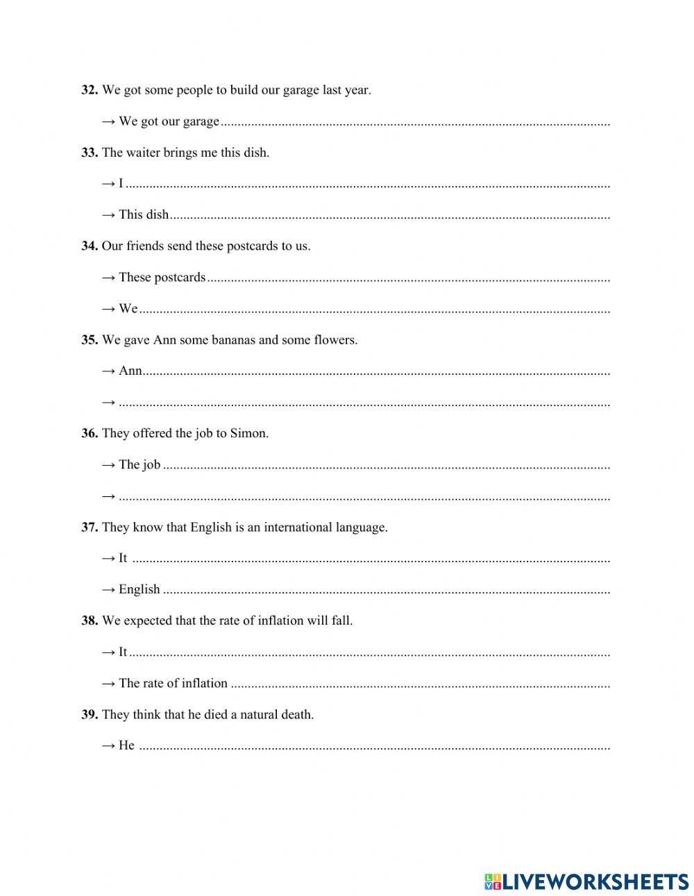 Exercises PASSIVOICE