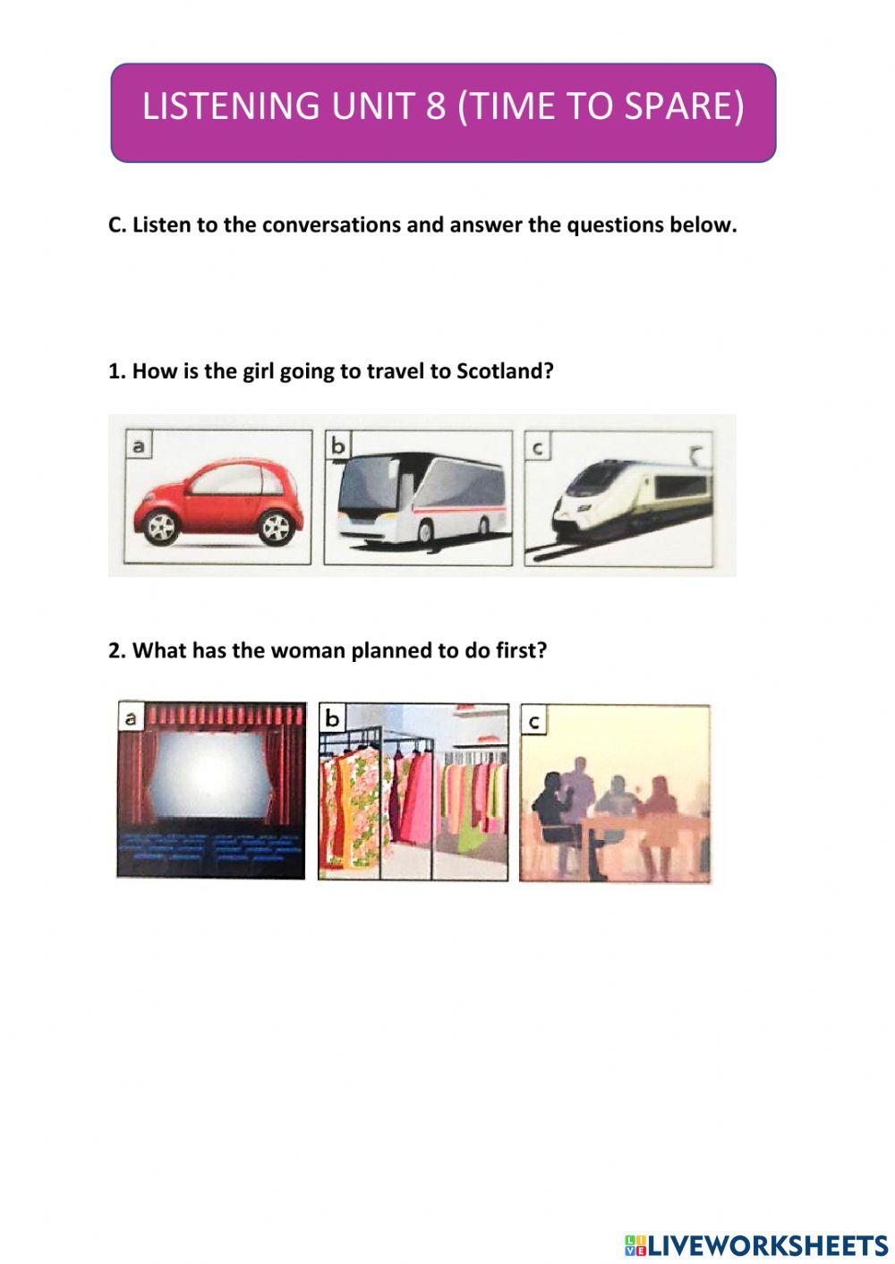 Listening Unit 8 Time to Spare