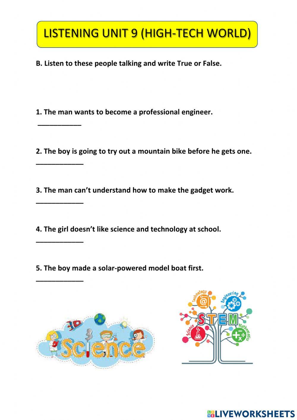 Listening Unit 9 High-Tech World