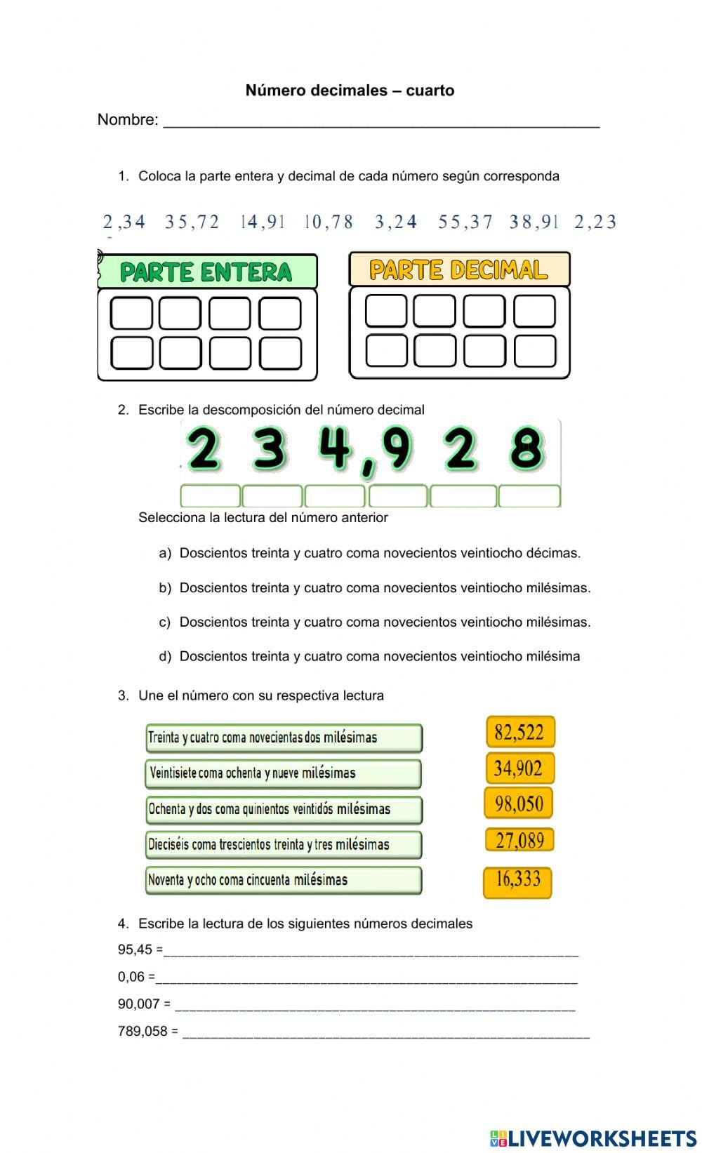 Números  decímales