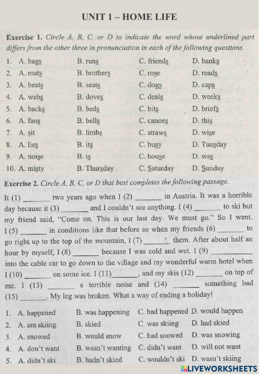 Grade 12 - MOET English - Unit 1 Workbook