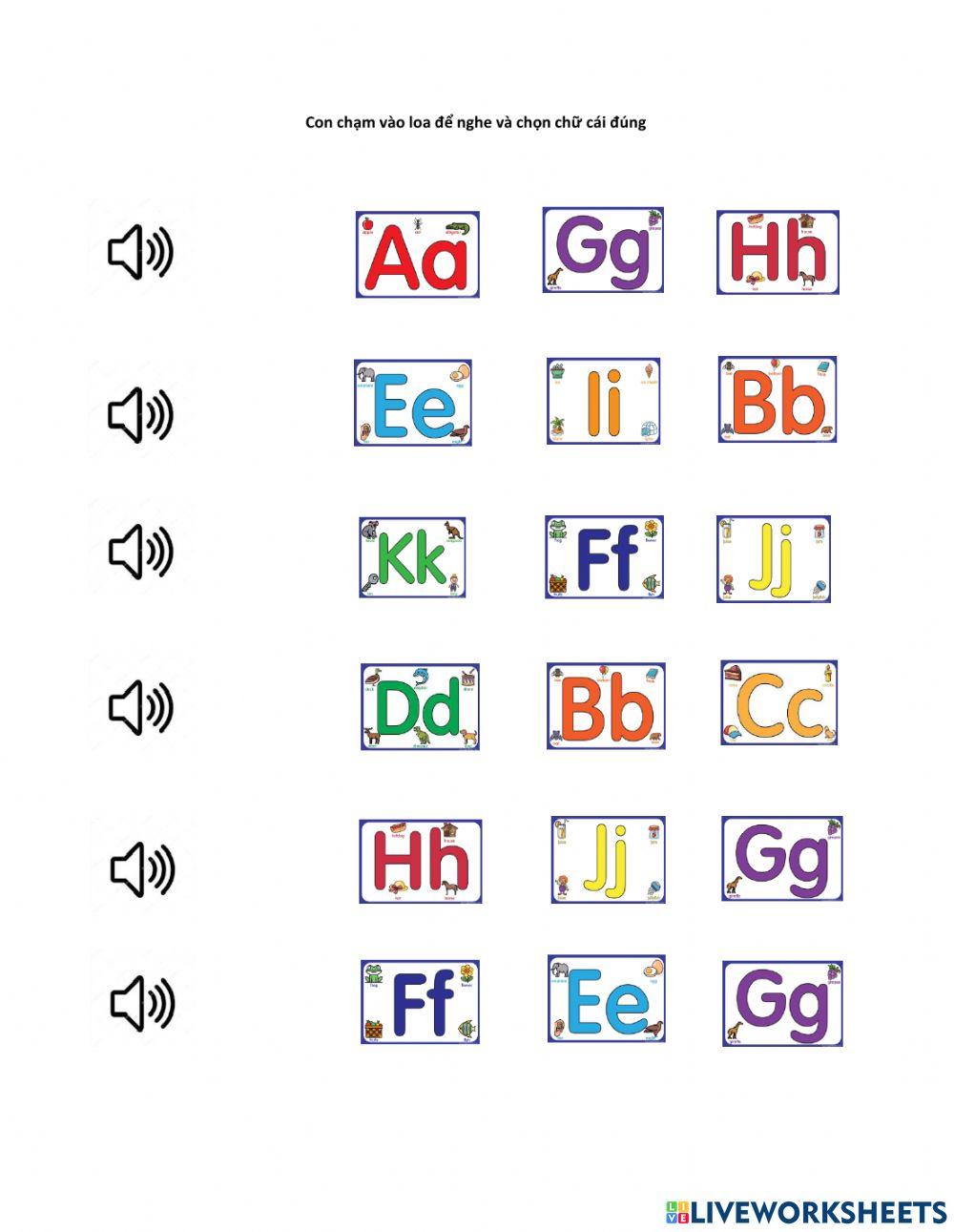 Letters a-k worksheet