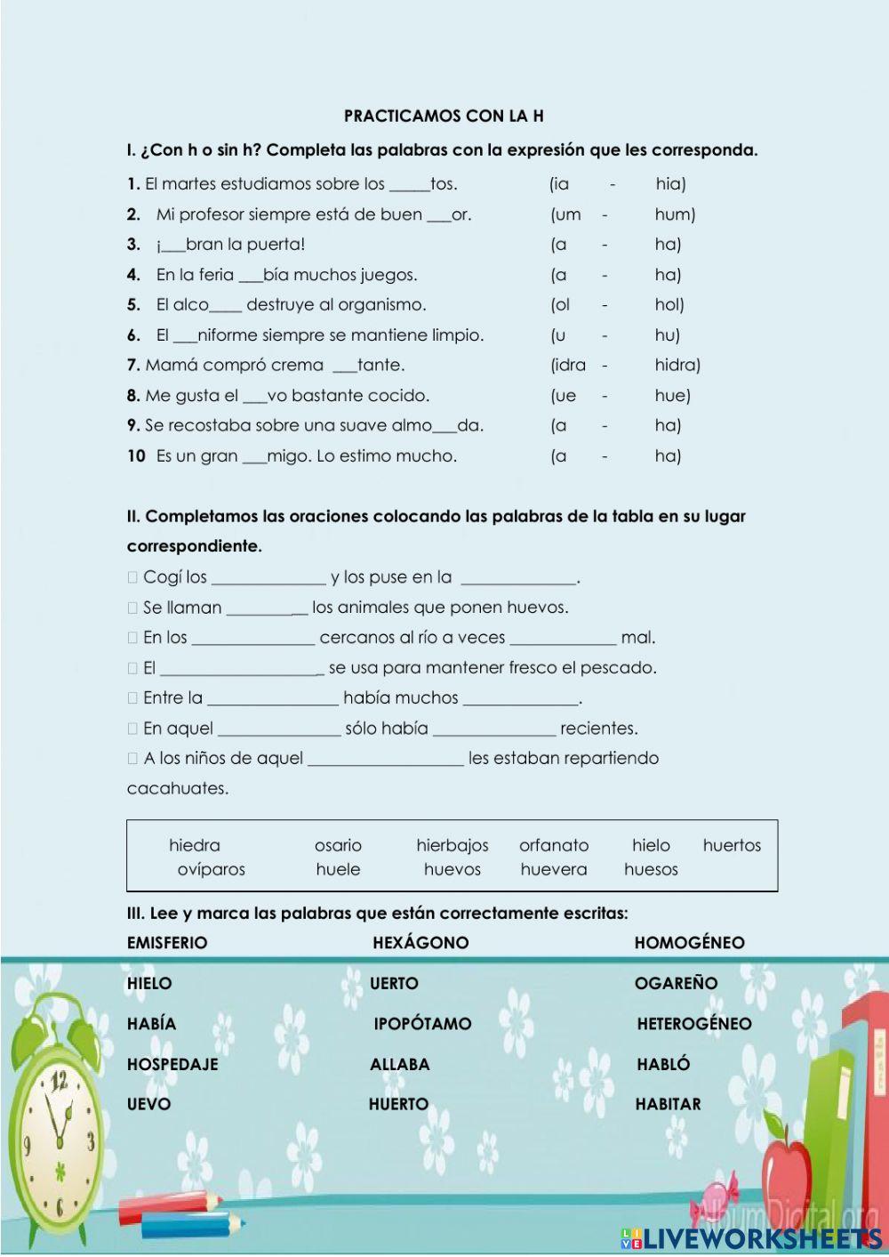 PRACTICAMOS CON LA H