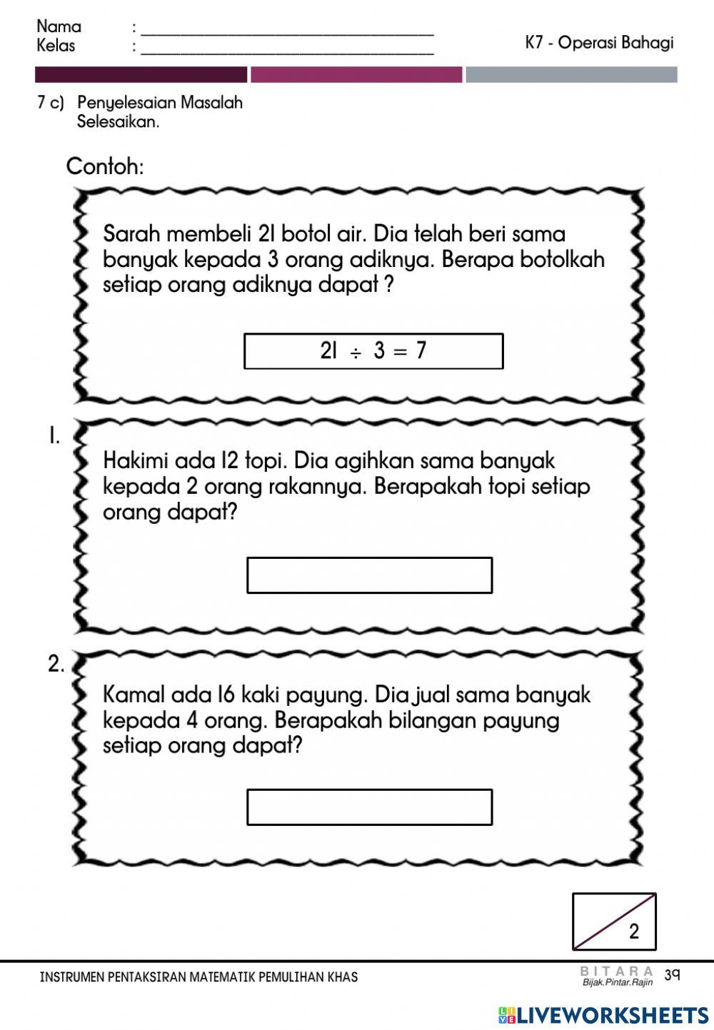 Modul bitara konsep bahagi