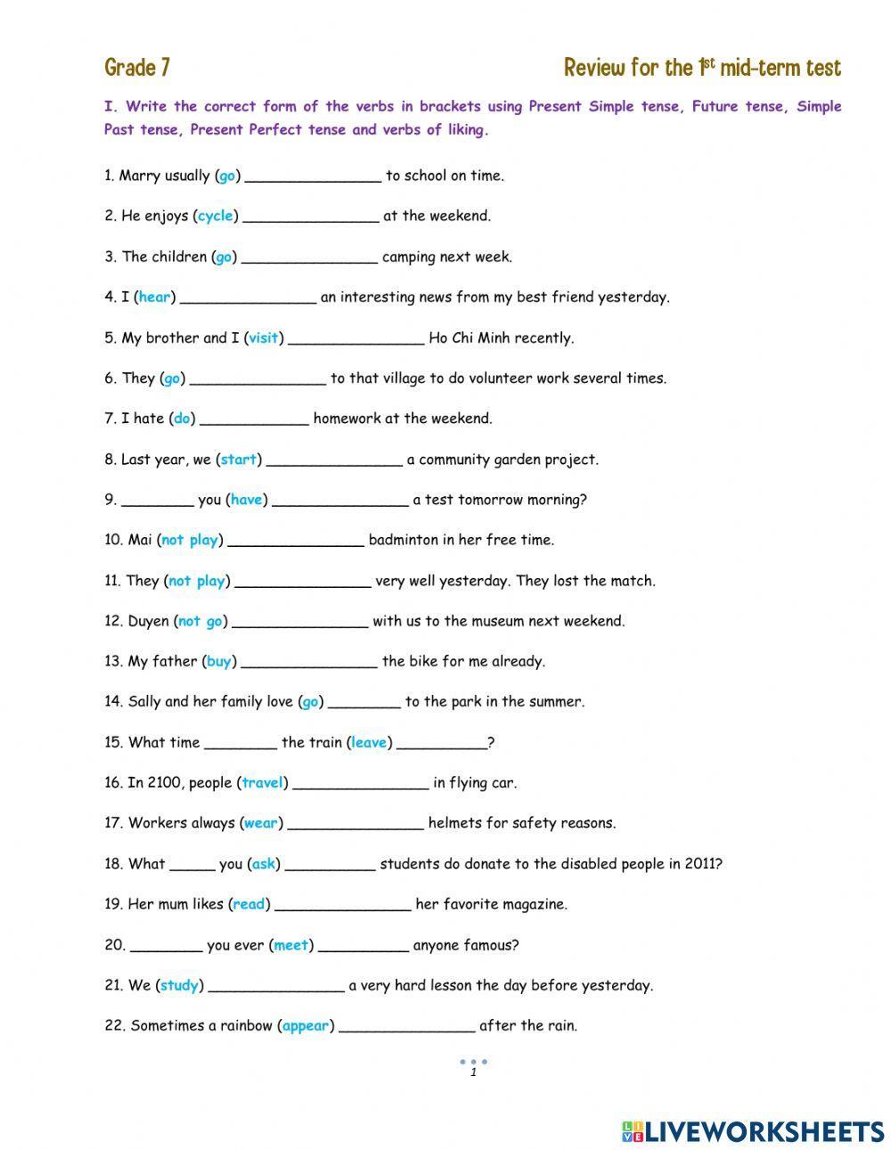 Review for the 1st Mid-term test