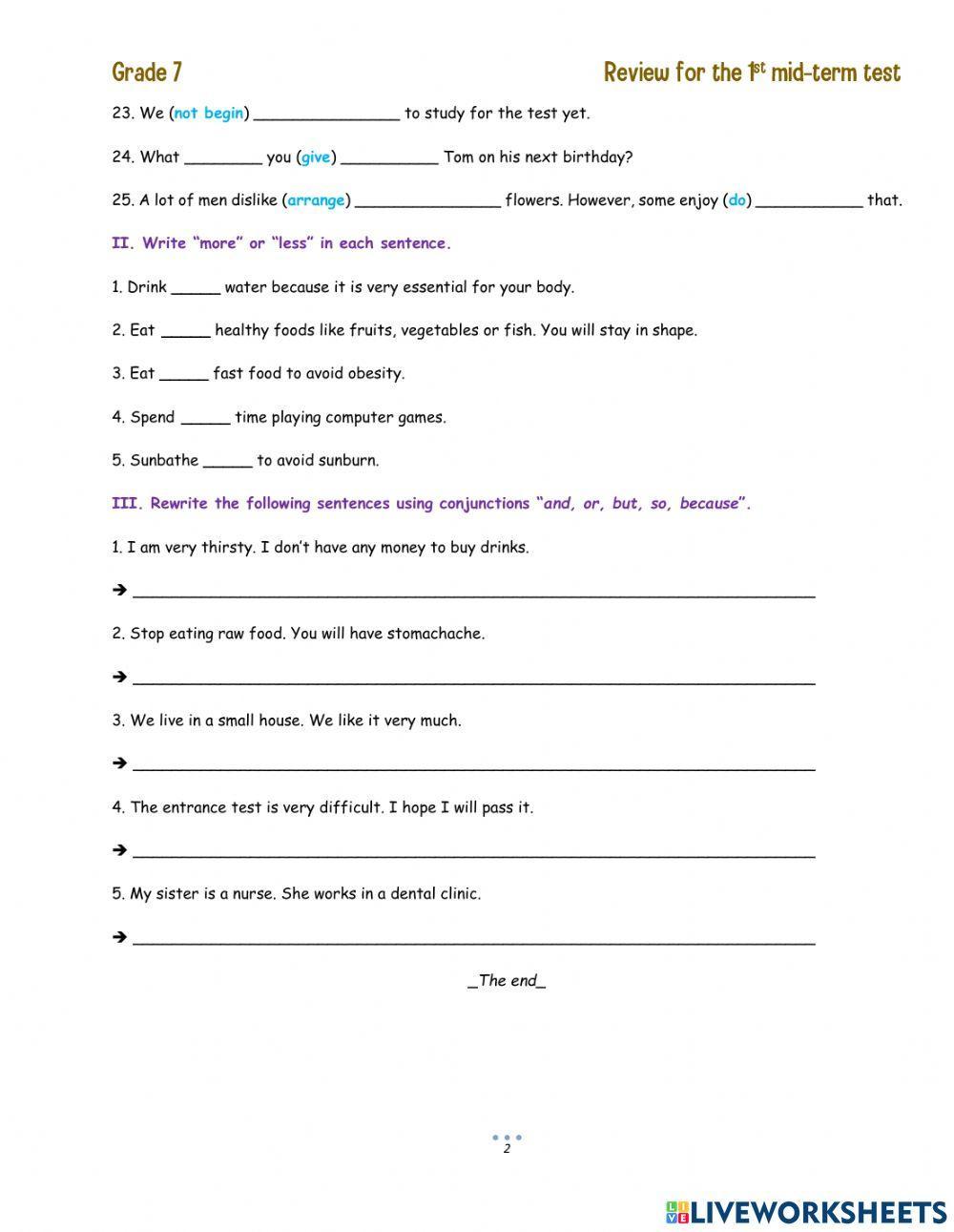 Review for the 1st Mid-term test