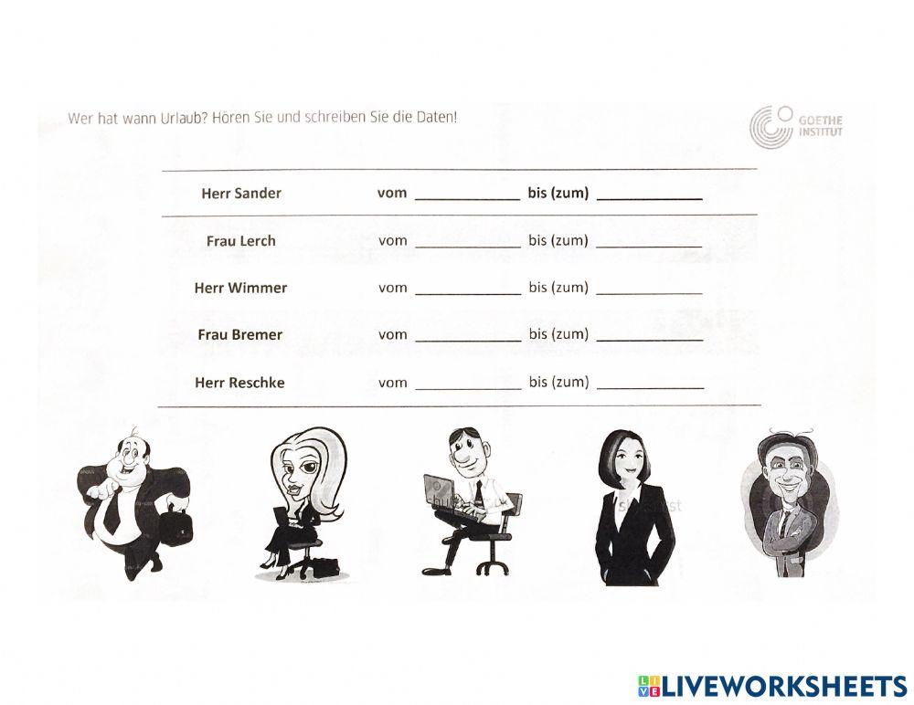 Wer hat wann Urlaub?