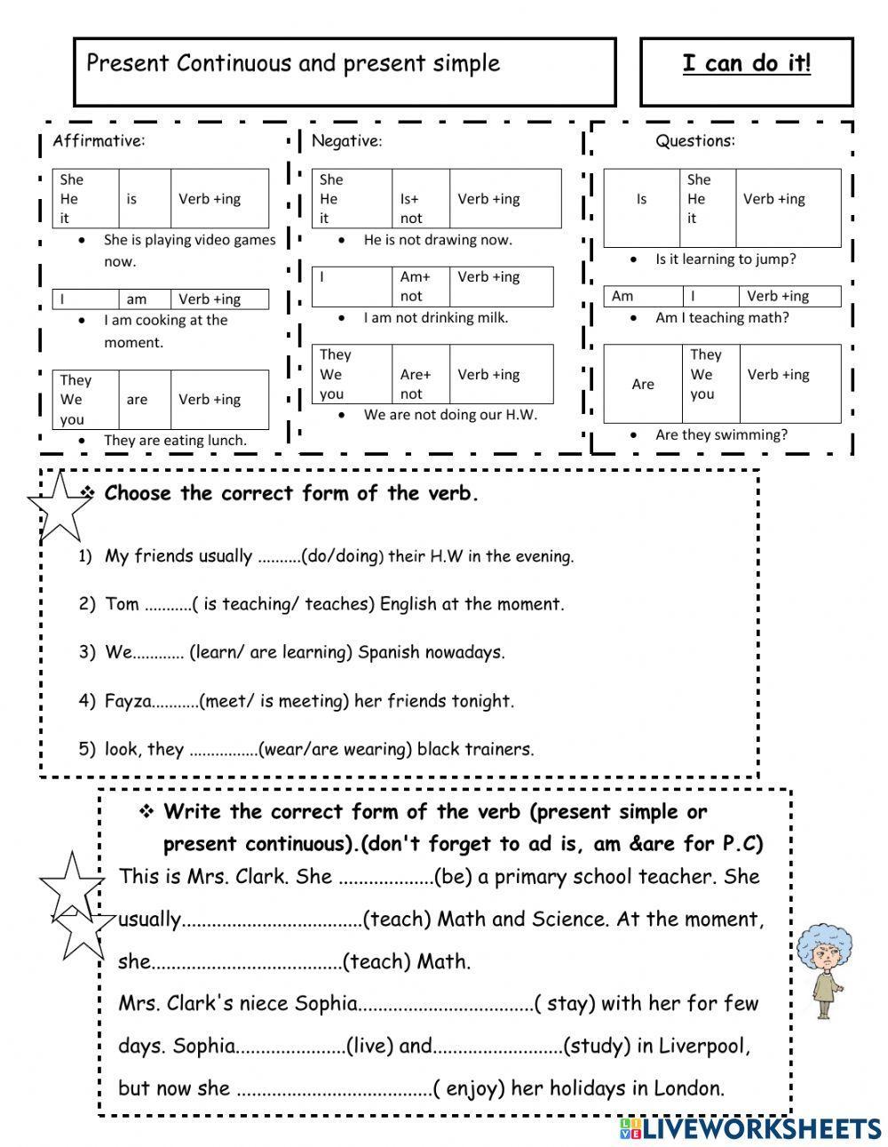 Present simple vs present continuous