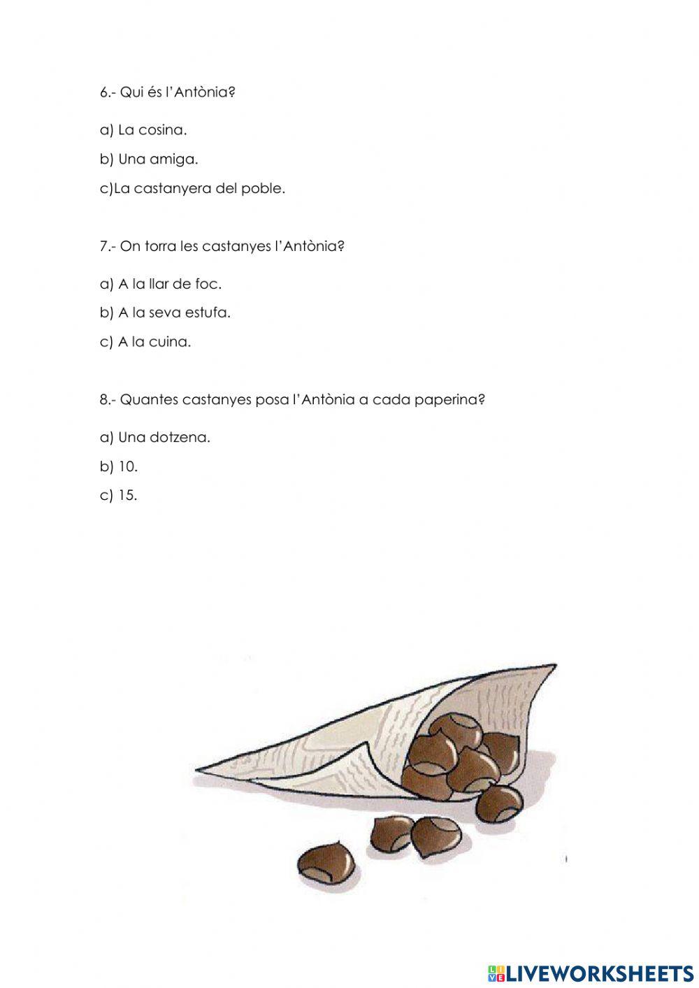 Comprensió lectora: La castanyera