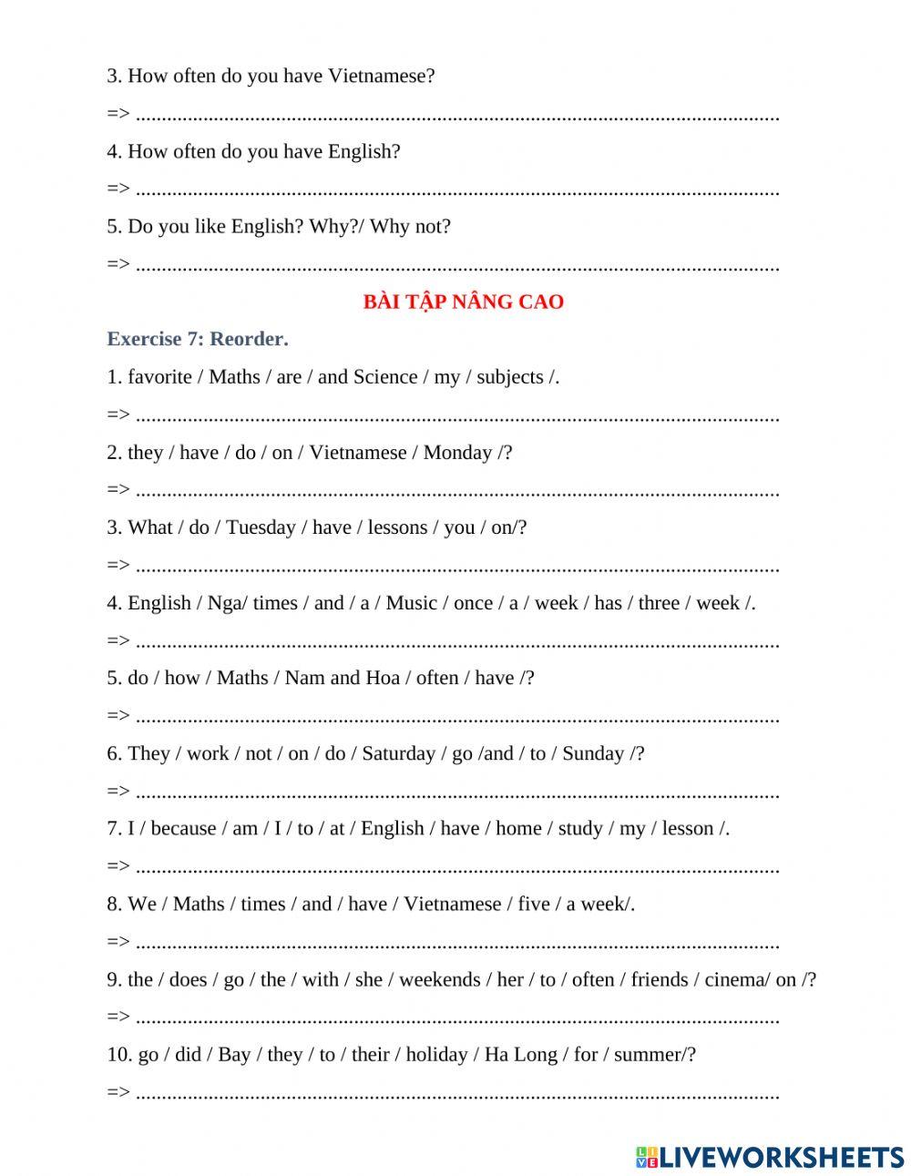 unit 6 How many lessons do you have today?