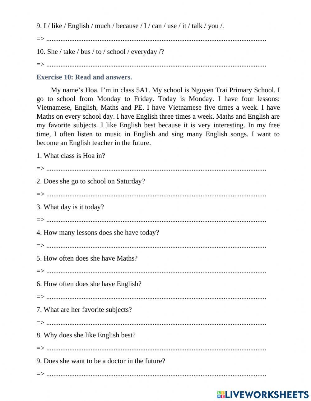 unit 6 How many lessons do you have today?