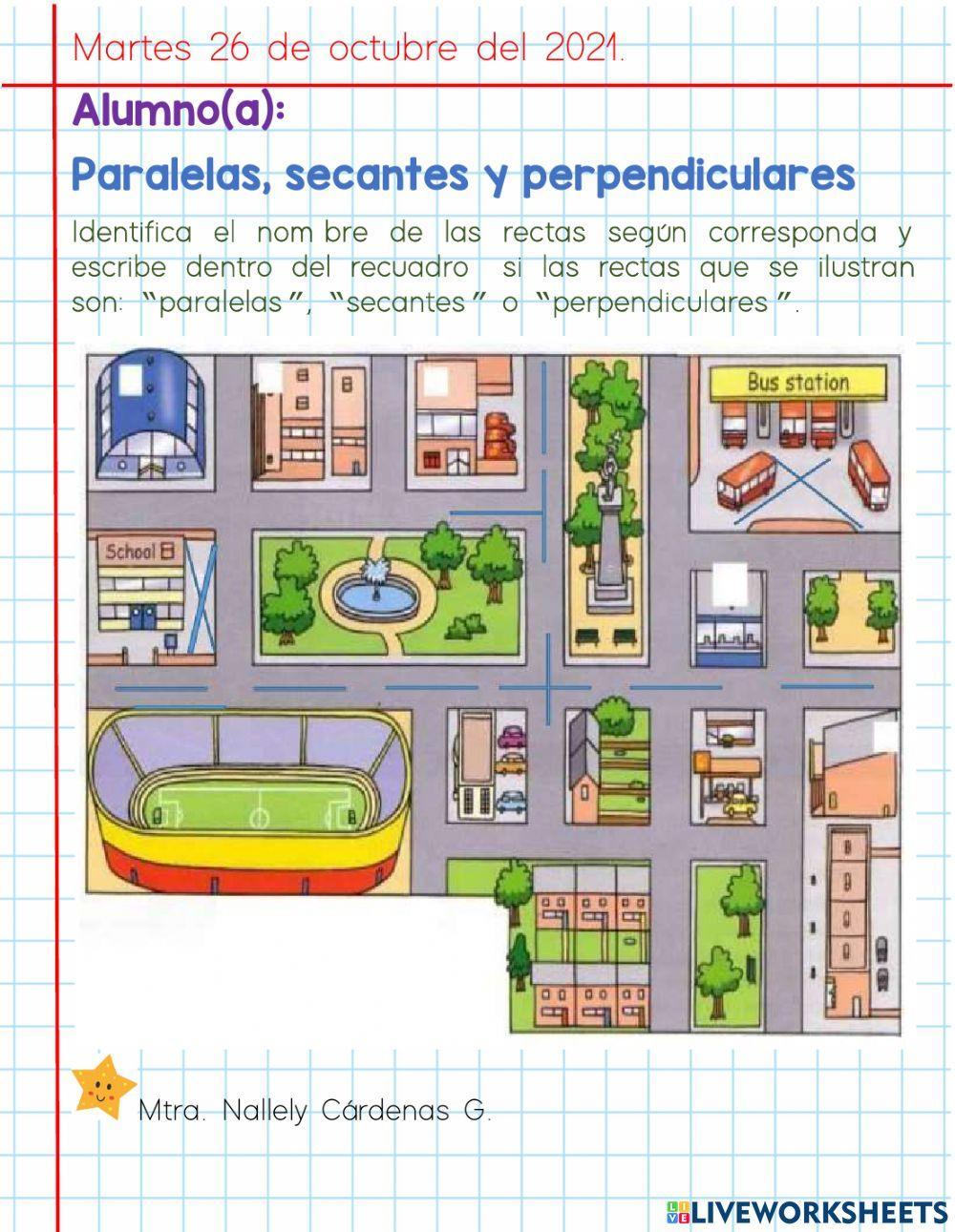 Paralelas, secantes y perpendiculares