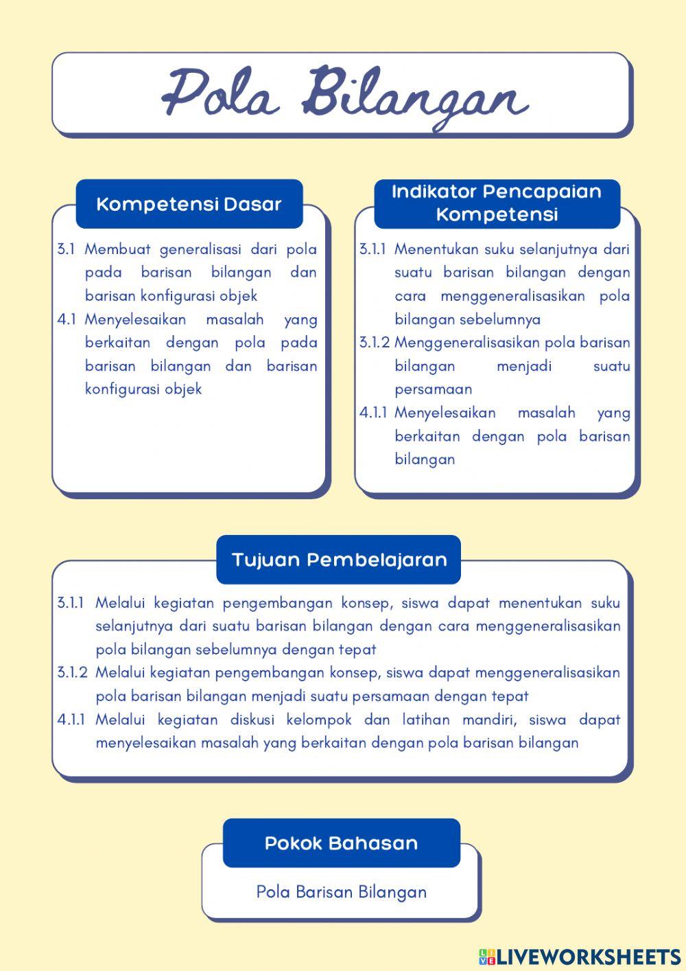 Pola bilangan pertemuan 1