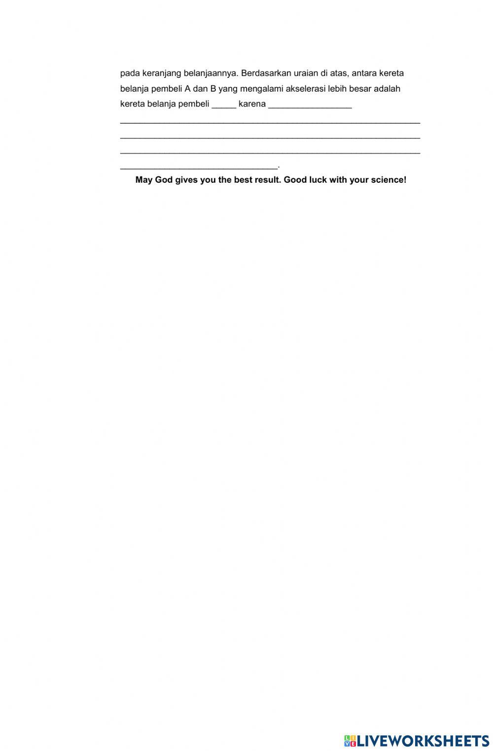 Soal penilaian materi gaya