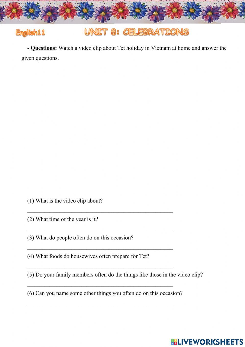 English 11: UNIT 8: READING - Cô Tình