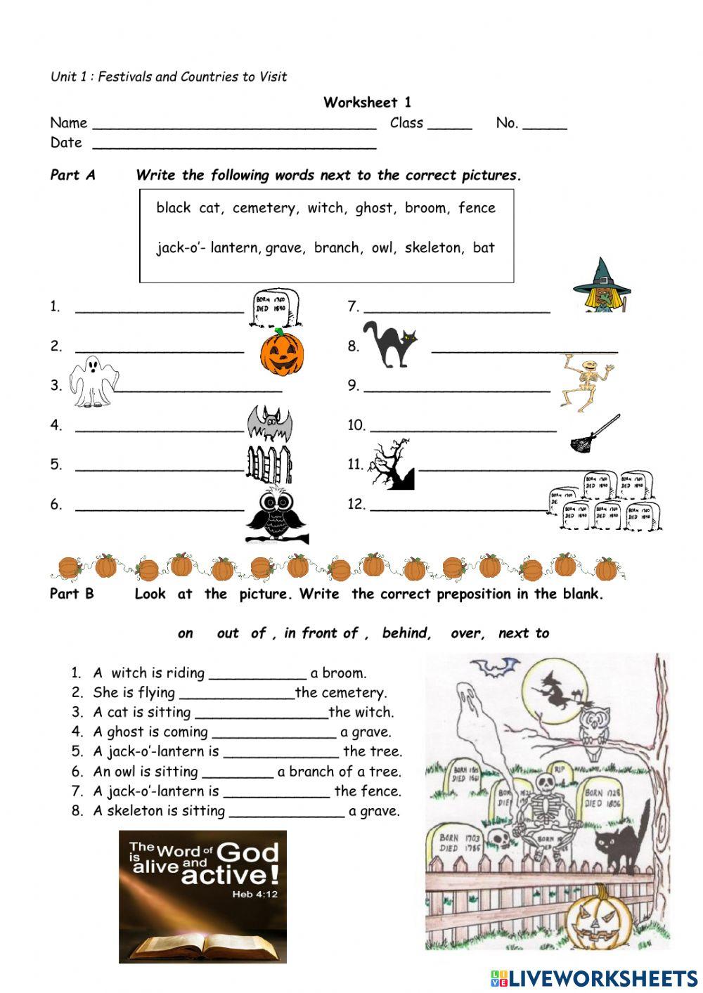 Halloween  and Prepositions