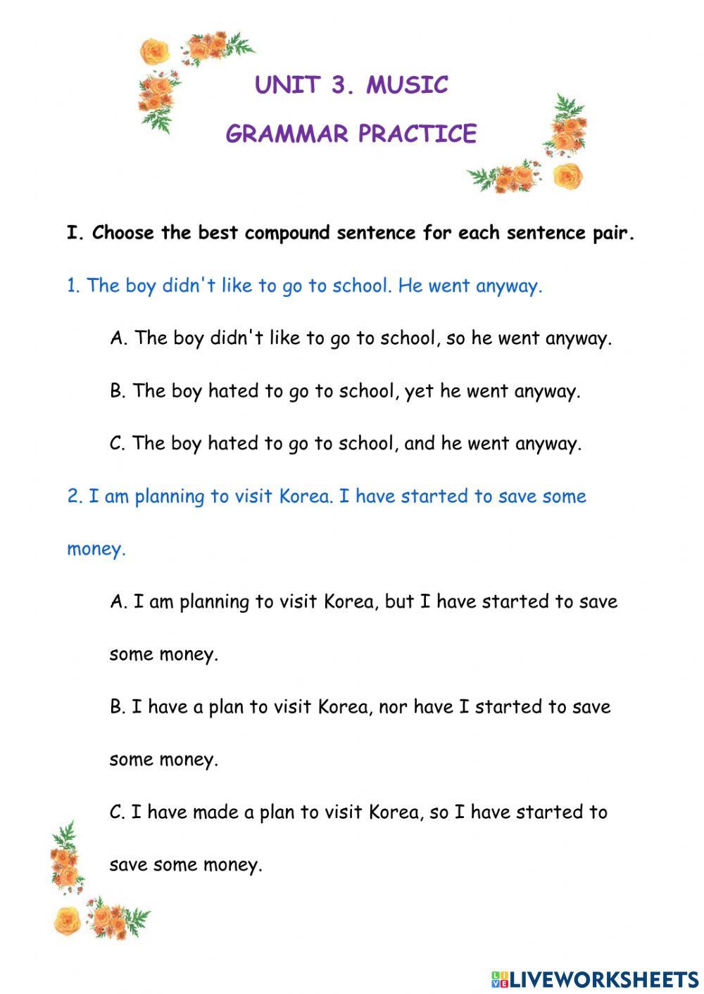 E10. Unit 3. Grammar. Conjunction