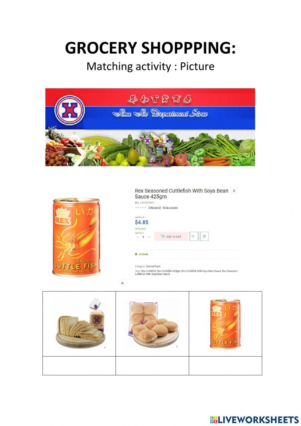 Grocery: matching activity