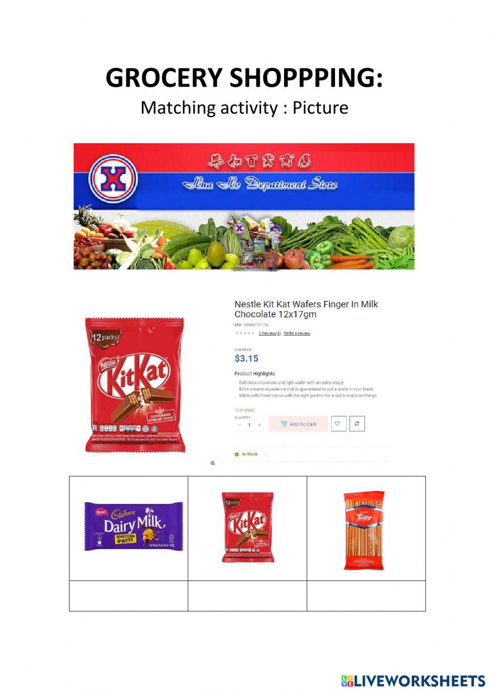 Grocery: matching activity