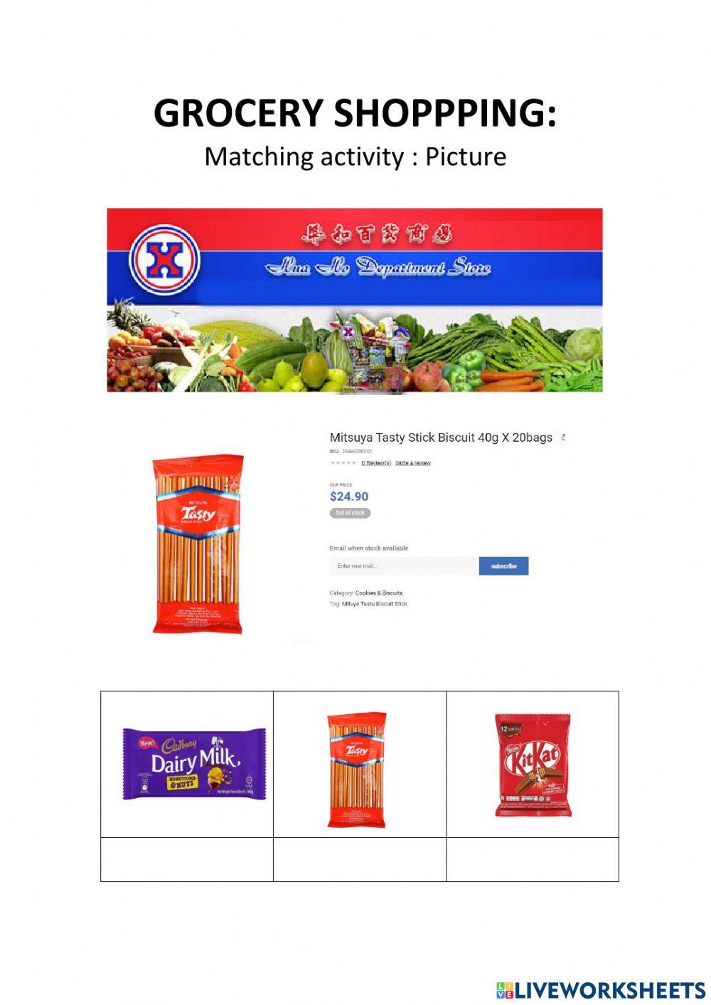 Grocery: matching activity