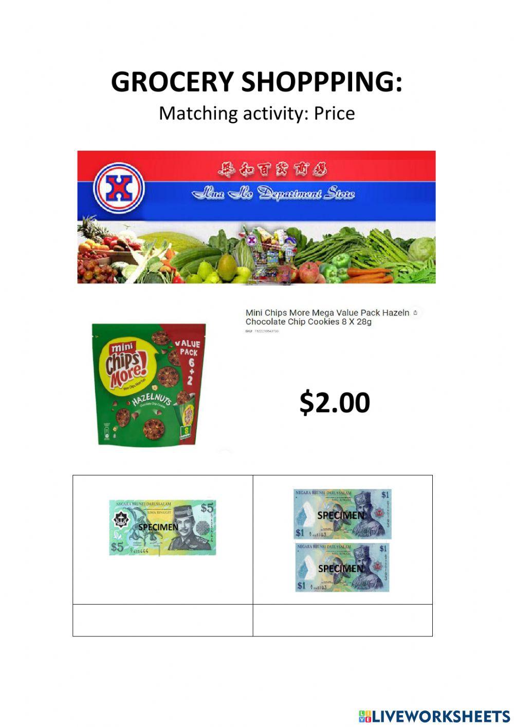Grocery: matching activity