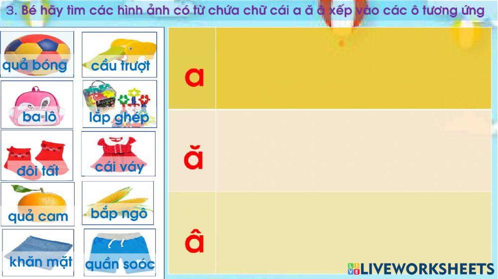 Trò chơi với chữ ă ă â
