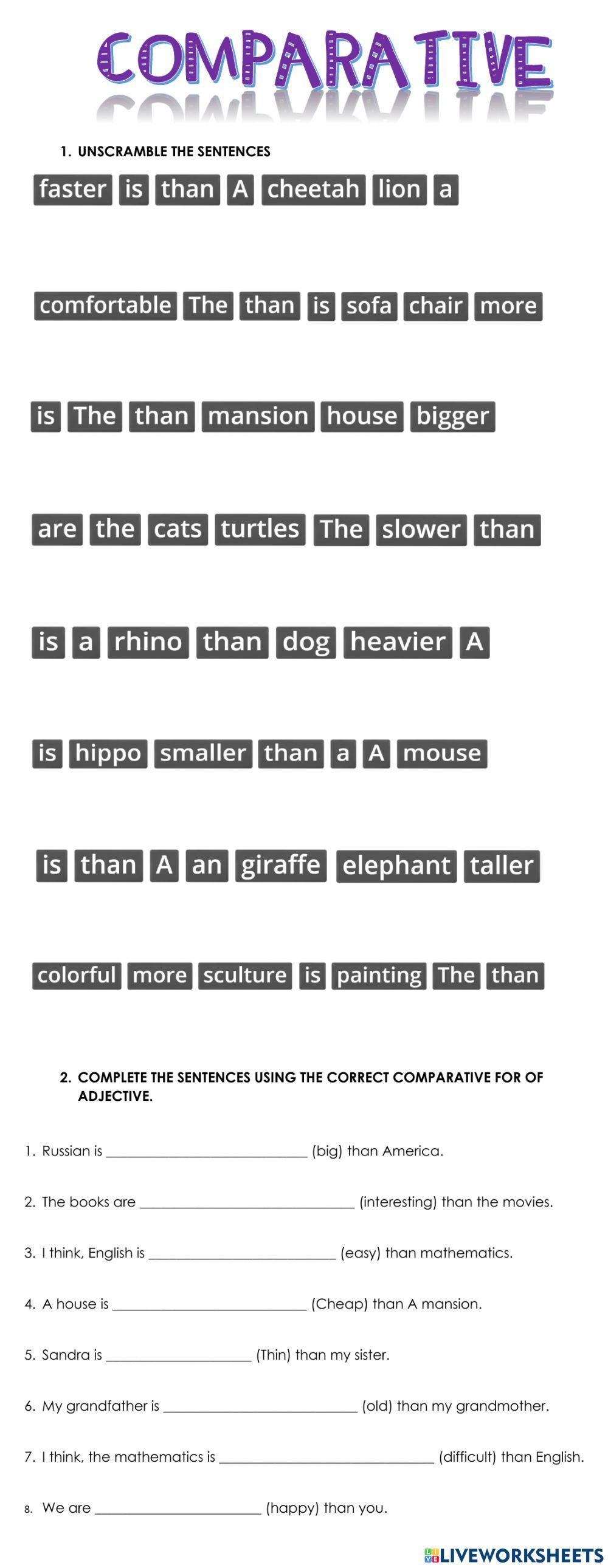 Comparative sentenes