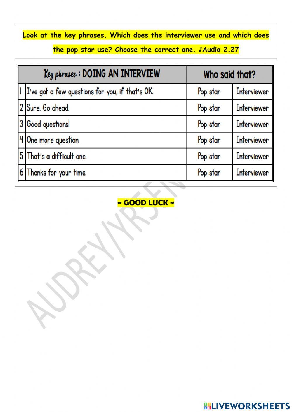 Module 7: Growing Up (Speaking - An interview)