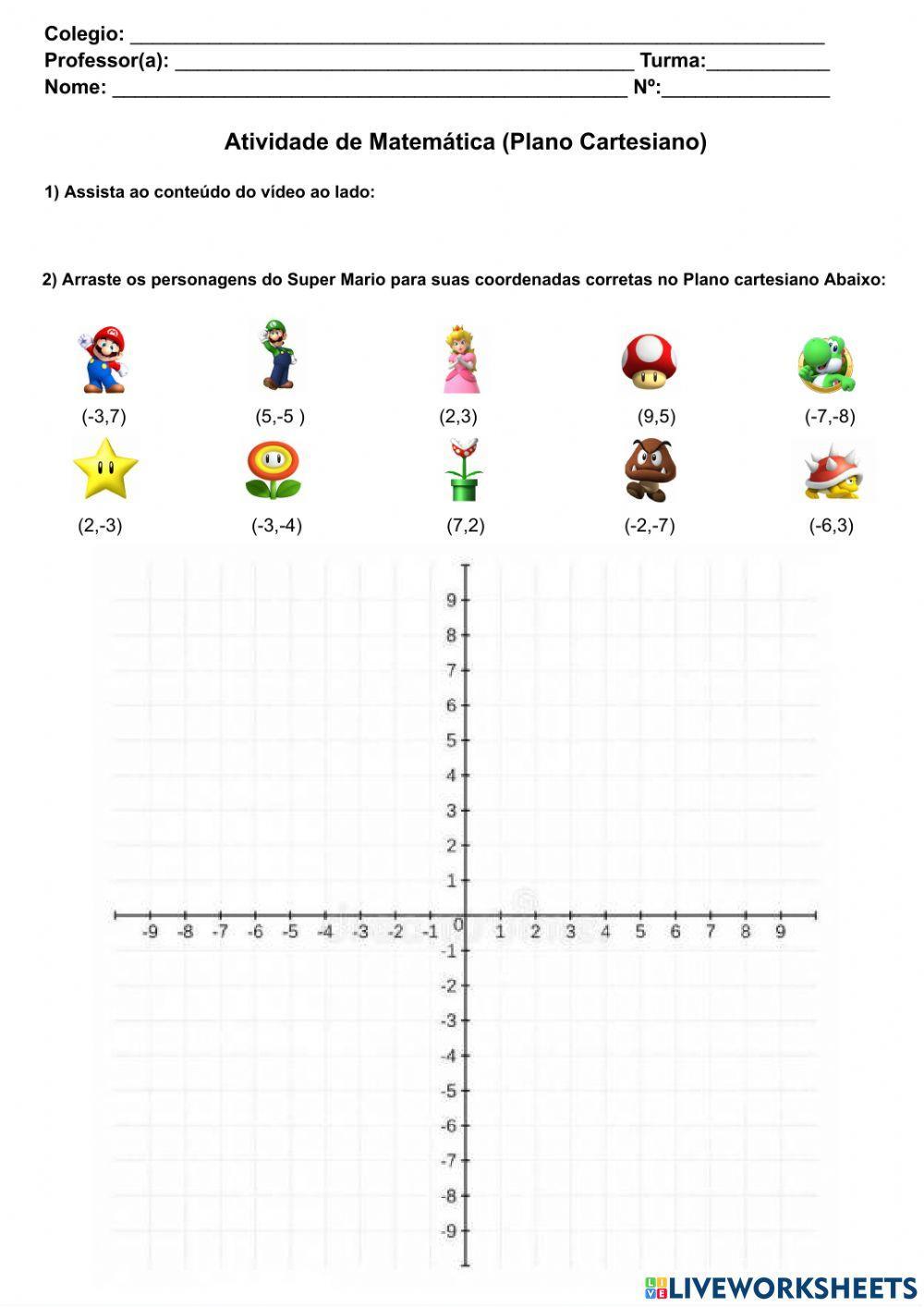 Matemática Plano Cartesiano