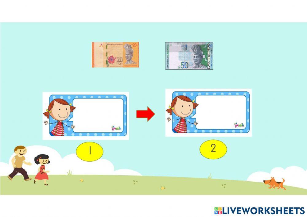 Menyusun nilai wang besar ke kecil