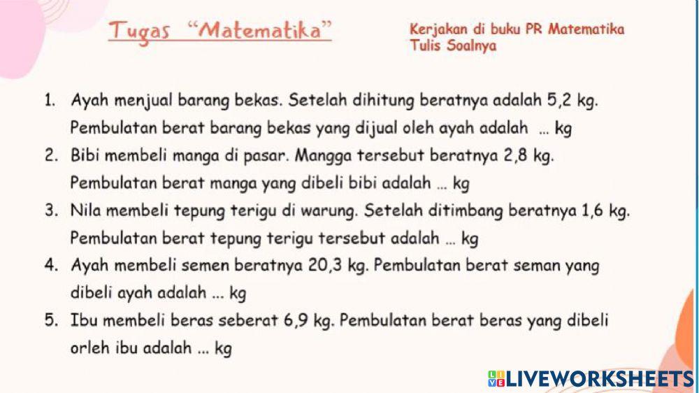 Pembulatan hasil pengukuran panjang dan berat