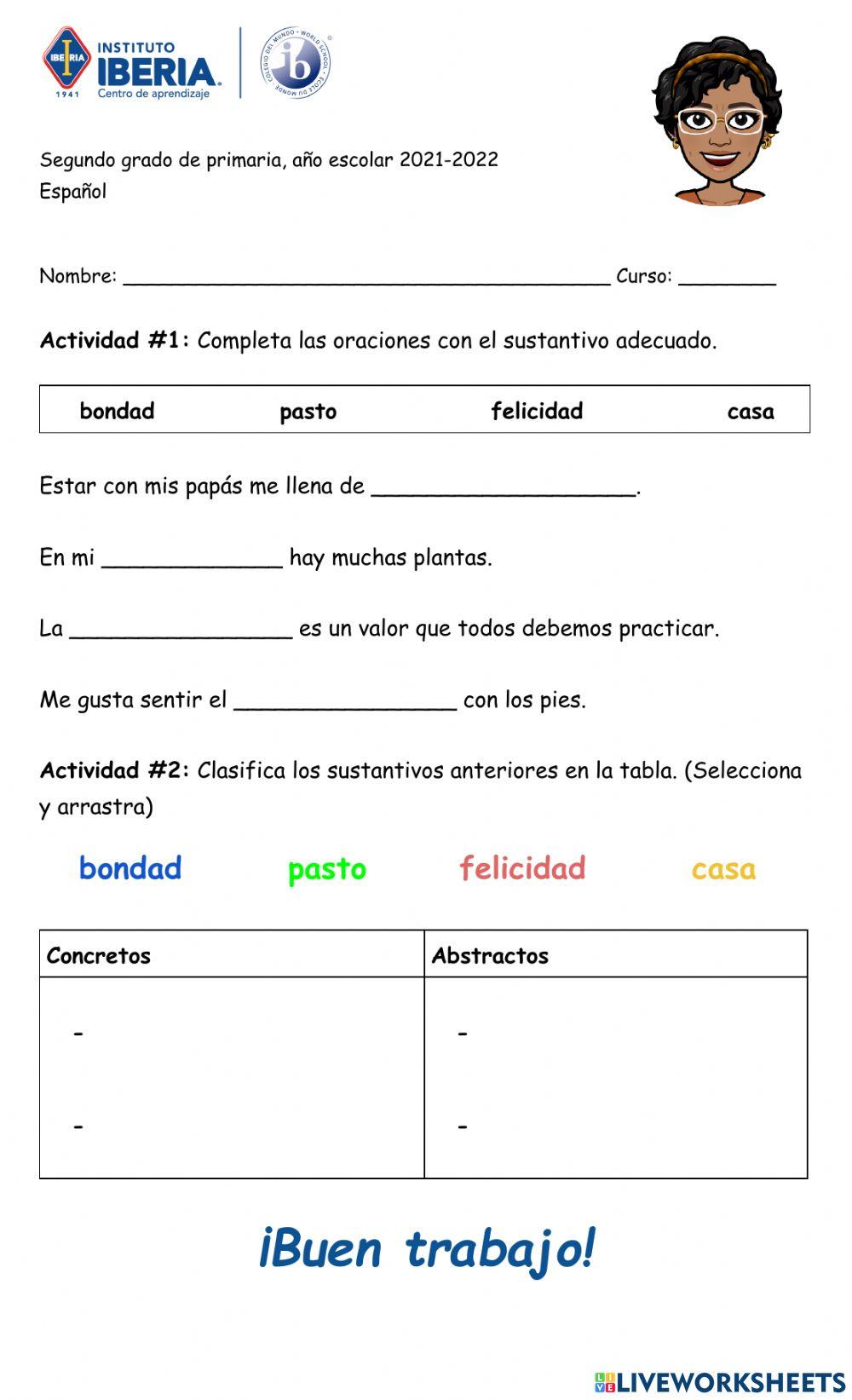 Sustantivos concretos y abstractos