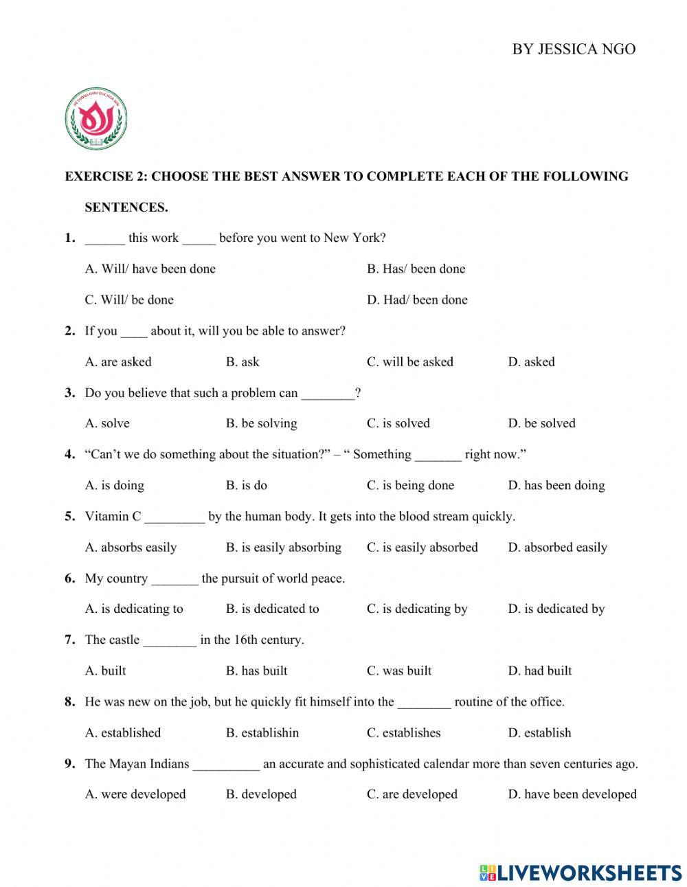 Practice passive voice