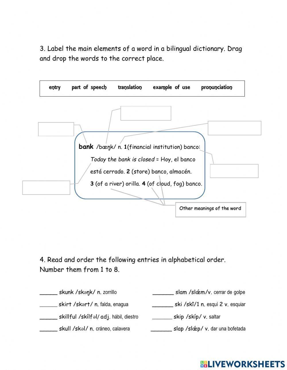 Using a bilingual dictionary
