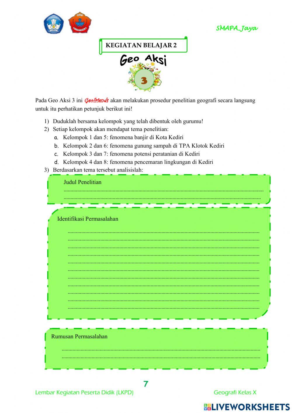 Langkah-langkah penelitian geografi