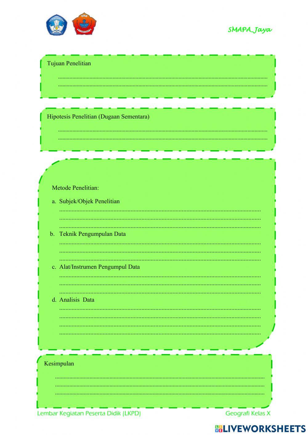 Langkah-langkah penelitian geografi