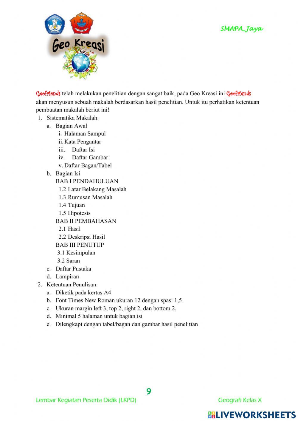 Langkah-langkah penelitian geografi