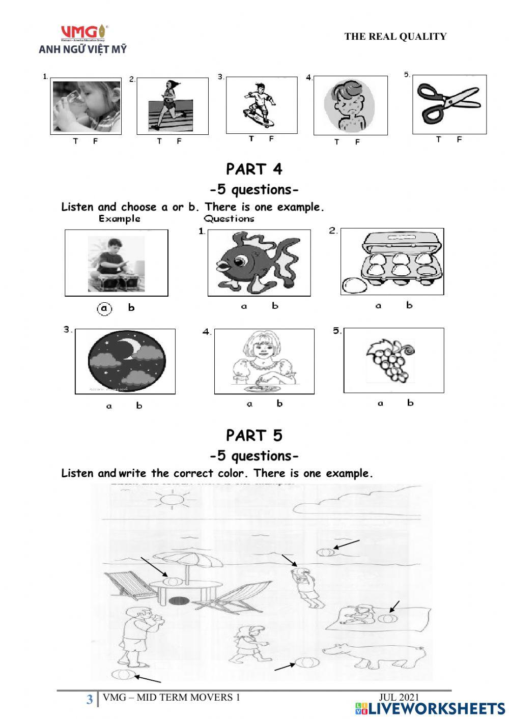 Movers 1 - Midterm - Listening