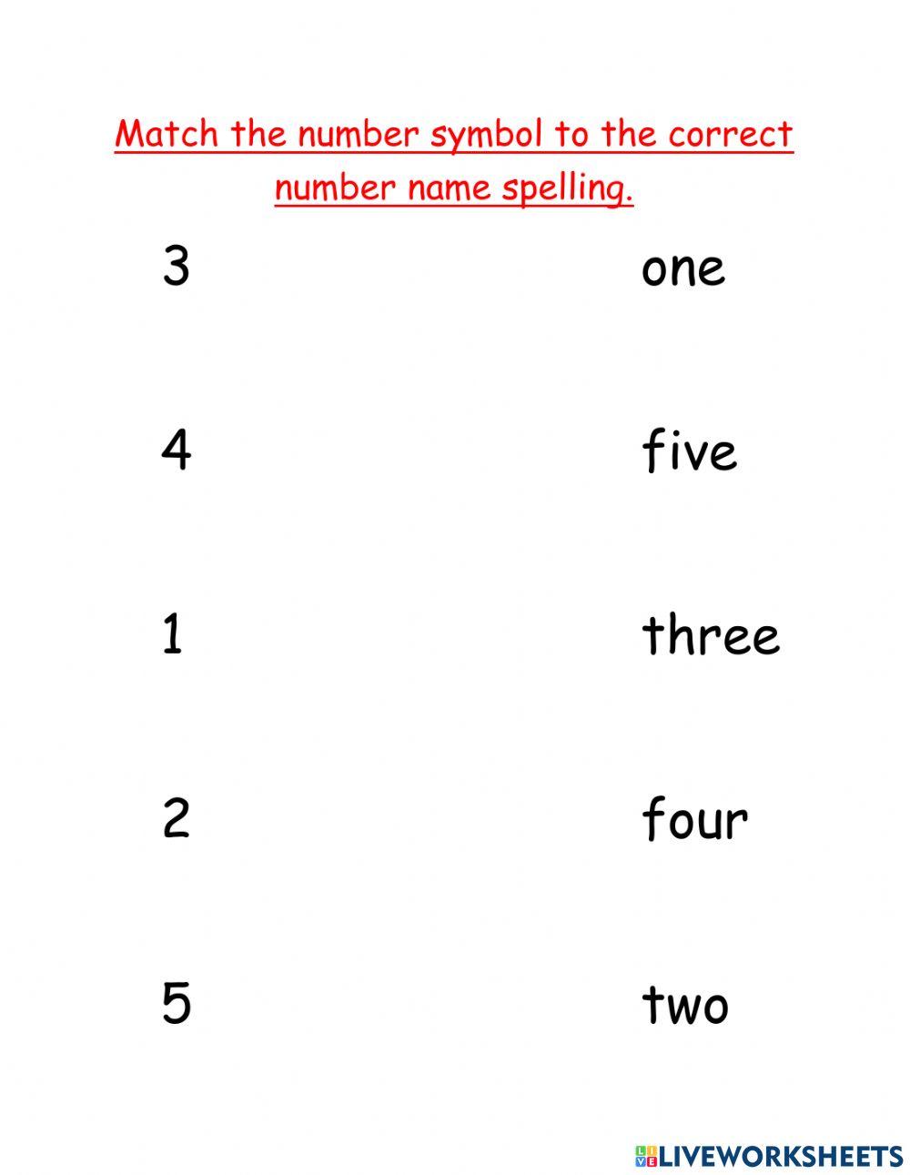 Spelling number names 1 5 1570864 klweekes live