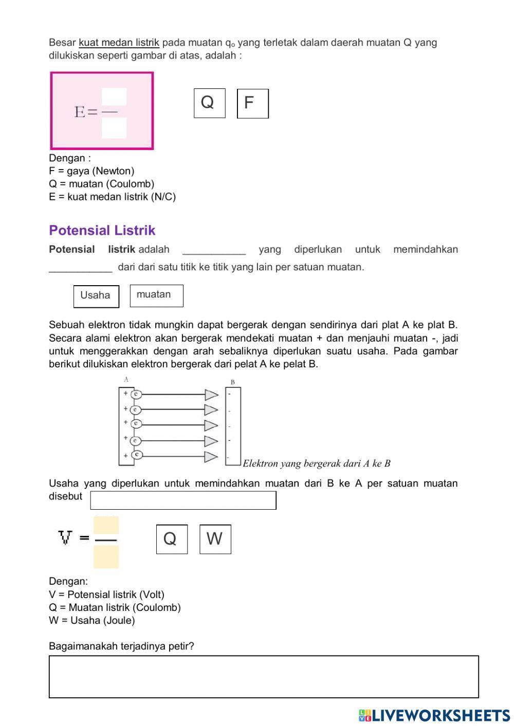 LKPD Medan Listrik dan Potensial Listrik