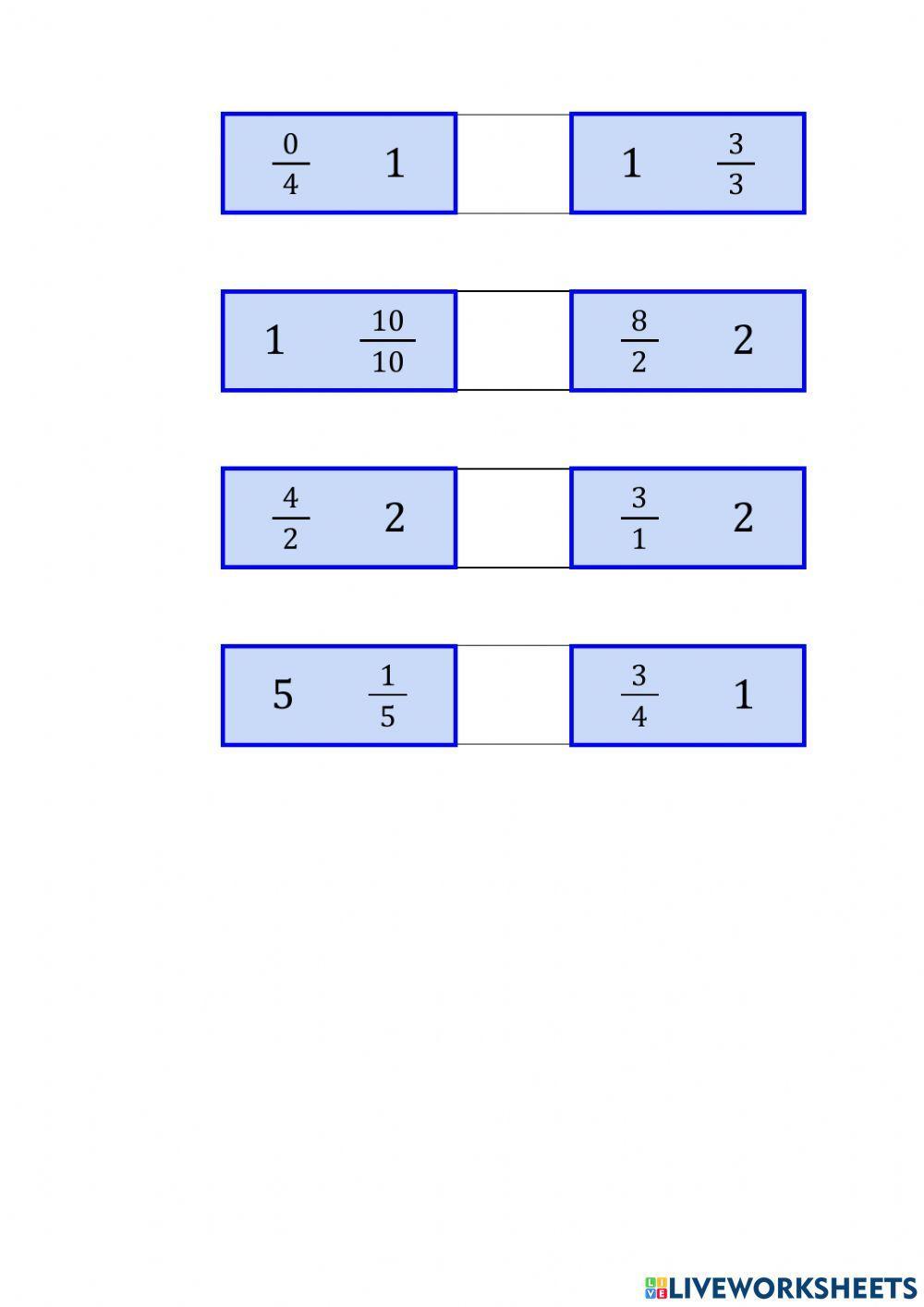 Comparar y ordenar fracciones
